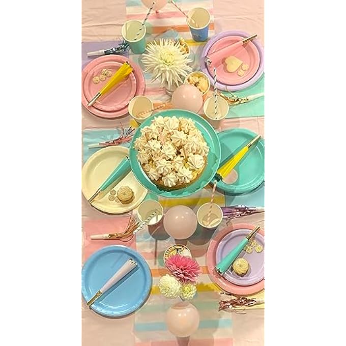 100X PASTEL RAINBOW ICE CREAM SHADE LUNCH NAPKINS - Image 3